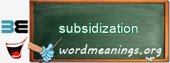 WordMeaning blackboard for subsidization